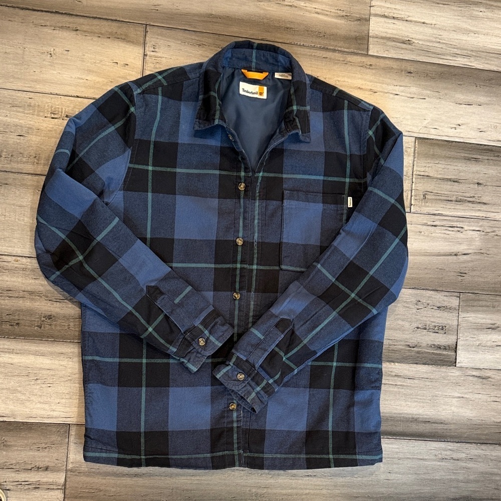 Timberland Blue and Black Plaid Shirt Jacket - Picture 8 of 14